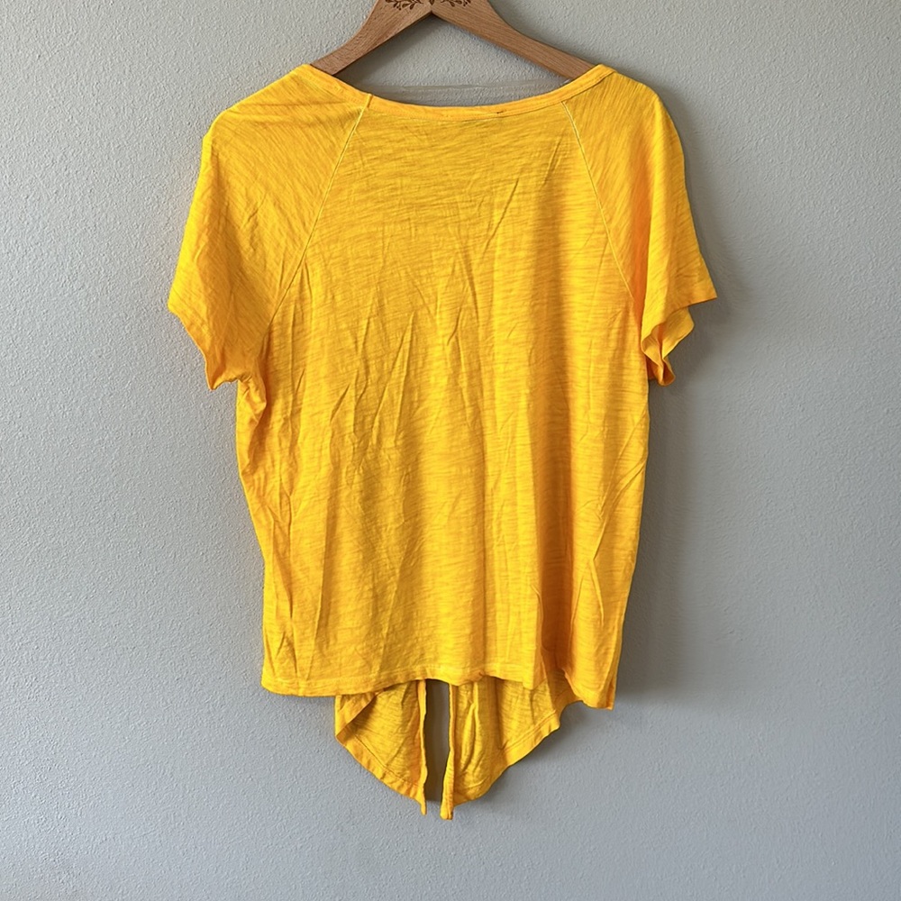 Sanctuary Yellow Short Sleeve Tie Front Blouse XL - Picture 10 of 10